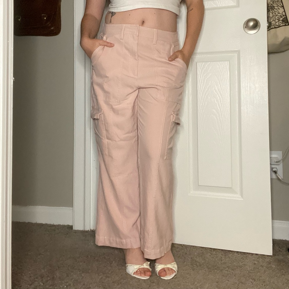 Super Cute Soft Comfy Pastel Baby Pink Shoujo Girl Coquette Gorpcore Cargo Pants